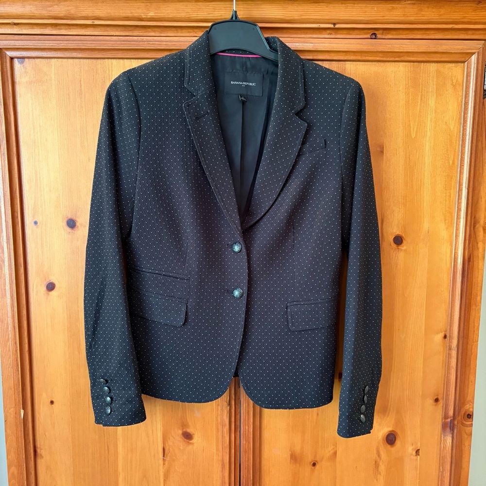 Banana Republic Black Polka Dot Women's Blazer